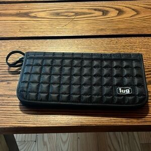 Black Lug Utility Travel Wallet With Wrist Strap